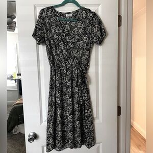 Floral Women’s Velvet Lightweight Wrap Midi Dress with Belt by Graham & Spencer